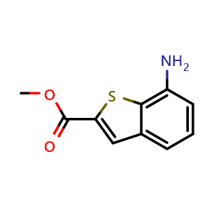 Chemical structure of Methyl 7-aminobenzo[b]thiophene-2-carboxylate , CAS 616238-78-9, AChemBlock AD262497