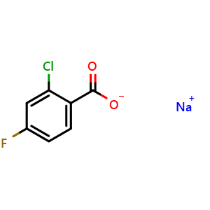 Chemical structure of Sodium 2-chloro-4-fluorobenzoate , CAS 855471-43-1, AChemBlock AD262506