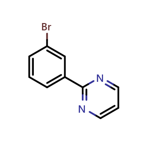Chemical structure of 2-(3-Bromophenyl)pyrimidine , CAS 885468-36-0, AChemBlock AD262507