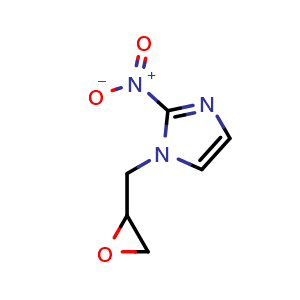 Chemical structure of 2-Nitro-1-(oxiran-2-ylmethyl)-1H-imidazole , CAS 13551-90-1, AChemBlock AD262520