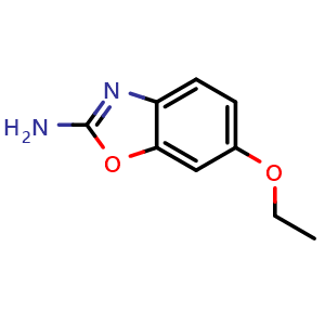 Chemical structure of 6-Ethoxybenzo[d]oxazol-2-amine , CAS 13895-09-5, AChemBlock AD262522