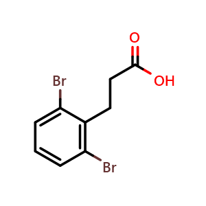 Chemical structure of 3-(2,6-Dibromophenyl)propanoic acid , CAS 957211-37-9, AChemBlock AD262540