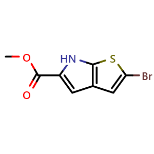 Chemical structure of Methyl 2-bromo-6H-thieno[2,3-b]pyrrole-5-carboxylate , CAS 1803604-59-2, AChemBlock AD262561