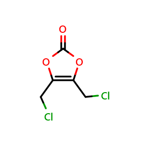 Chemical structure of 4,5-Bis(chloromethyl)-1,3-dioxol-2-one , CAS 1443544-27-1, AChemBlock AD262565