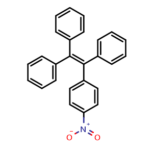 Chemical structure of (2-(4-Nitrophenyl)ethene-1,1,2-triyl)tribenzene , CAS 166264-70-6, AChemBlock AD262581