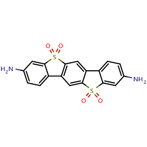 Chemical structure of 5,5,11,11-Tetraoxo-5,11-dihydro-5l6,11l6-dibenzo[d,d']benzo[1,2-b;4,5-b']dithiophene-3,9-diamine , CAS 2253969-12-7, AChemBlock AD262593