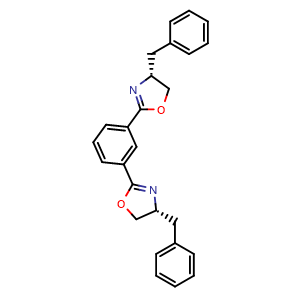 Chemical structure of 1,3-Bis((R)-4-benzyl-4,5-dihydrooxazol-2-yl)benzene , CAS 1315612-06-6, AChemBlock AD262615
