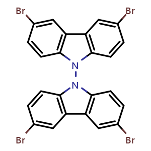 Chemical structure of 3,3',6,6'-Tetrabromo-9,9'-bicarbazole , CAS 18628-03-0, AChemBlock AD262628