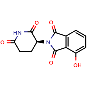 Chemical structure of (S)-2-(2,6-Dioxopiperidin-3-yl)-4-hydroxyisoindoline-1,3-dione , CAS 2357105-36-1, AChemBlock AD262639