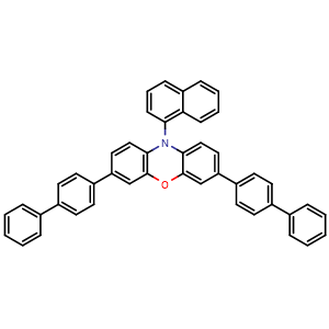 Chemical structure of 3,7-Di(4-biphenyl) 1-naphthalene-10-phenoxazine , CAS 1987900-95-7, AChemBlock AD262655