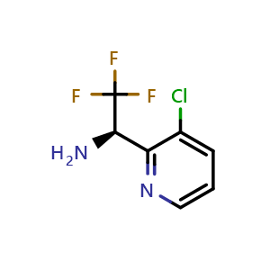 Chemical structure of (R)-1-(3-Chloropyridin-2-yl)-2,2,2-trifluoroethanamine , CAS 1213528-71-2, AChemBlock AD262682