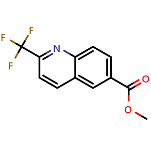 Chemical structure of Methyl 2-(trifluoromethyl)quinoline-6-carboxylate , CAS 1154743-11-9, AChemBlock AD262693