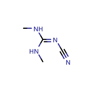 Chemical structure of 2-Cyano-1,3-dimethylguanidine , CAS 31857-31-5, AChemBlock AD262704