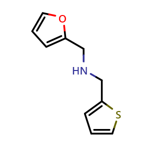 Chemical structure of (Furan-2-ylmethyl)(thiophen-2-ylmethyl)amine , CAS 90921-60-1, AChemBlock AD262708