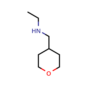 Chemical structure of Ethyl[(oxan-4-yl)methyl]amine , CAS 914260-86-9, AChemBlock AD262709