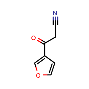 Chemical structure of 3-(Furan-3-yl)-3-oxopropanenitrile , CAS 96220-13-2, AChemBlock AD262714