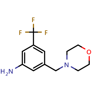 Chemical structure of 3-(Morpholinomethyl)-5-(trifluoromethyl)aniline , CAS 503160-35-8, AChemBlock AD262718