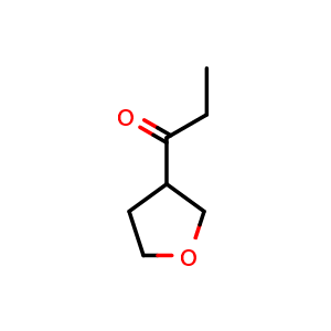 Chemical structure of 1-(Oxolan-3-yl)propan-1-one , CAS 845827-12-5, AChemBlock AD262721