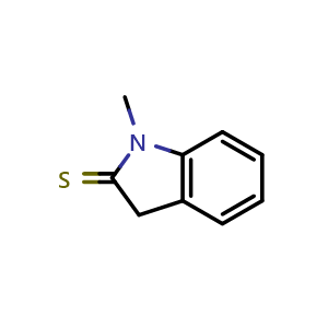 Chemical structure of 1-Methylindoline-2-thione , CAS 13637-38-2, AChemBlock AD262725