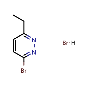 Chemical structure of 3-Bromo-6-ethyl-pyridazine hydrobromide , CAS 1965309-23-2, AChemBlock AD262740