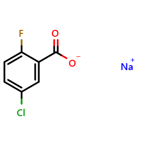 Chemical structure of Sodium 5-chloro-2-fluorobenzoate , CAS 1382106-78-6, AChemBlock AD262748