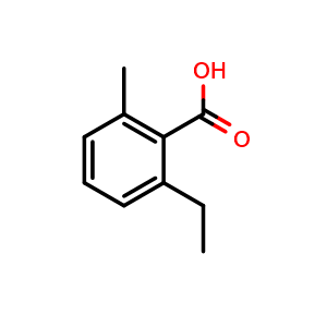 Chemical structure of 2-Ethyl-6-methylbenzoic acid , CAS 106976-50-5, AChemBlock AD262750