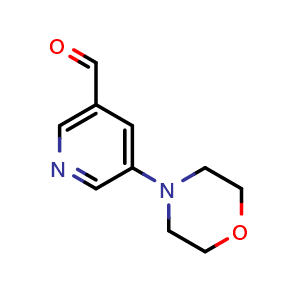 Chemical structure of 5-Morpholinonicotinaldehyde , CAS 941686-52-8, AChemBlock AD262753