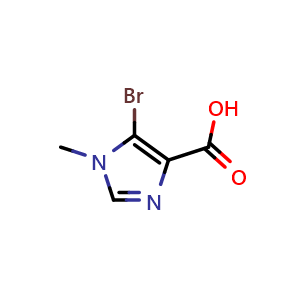 Chemical structure of 5-Bromo-1-methyl-1H-imidazole-4-carboxylic acid , CAS 1783752-15-7, AChemBlock AD262766