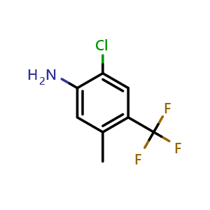 Chemical structure of 2-Chloro-5-methyl-4-(trifluoromethyl)aniline , CAS 1805644-84-1, AChemBlock AD262767