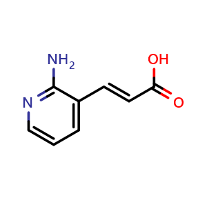 Chemical structure of (E)-3-(2-aminopyridin-3-yl)acrylic acid , CAS 1613051-21-0, AChemBlock AD262769