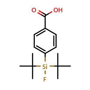 Chemical structure of 4-(Di-tert-Butylfluorosilyl)benzoic acid , CAS 1146956-44-6, AChemBlock AD262802