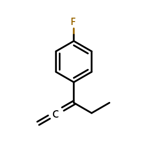 Chemical structure of 1-Fluoro-4-(penta-1,2-dien-3-yl)benzene , CAS 1375004-72-0, AChemBlock AD262817