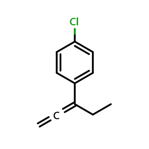 Chemical structure of 1-Chloro-4-(penta-1,2-dien-3-yl)benzene , CAS 503315-36-4, AChemBlock AD262818