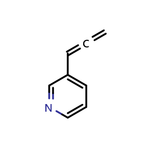 Chemical structure of 3-(propa-1,2-dien-1-yl)pyridine , CAS 205991-38-4, AChemBlock AD262835