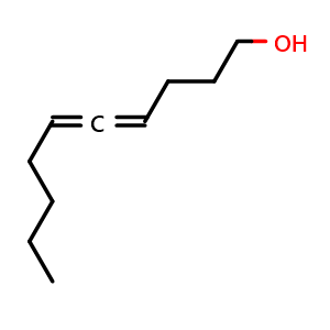 Chemical structure of deca-4,5-dien-1-ol , CAS 108198-73-8, AChemBlock AD262839