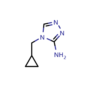 Chemical structure of 4-(Cyclopropylmethyl)-4H-1,2,4-triazol-3-amine , CAS 2169413-45-8, AChemBlock AD262851