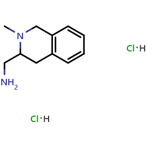 Chemical structure of [(2-Methyl-1,2,3,4-tetrahydro-3-isoquinolinyl)methyl]amine dihydrochloride , CAS 54329-62-3, AChemBlock AD262867