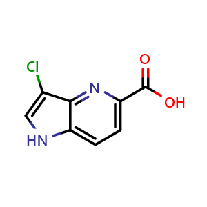 Chemical structure of 3-Chloro-1H-pyrrolo[3,2-b]pyridine-5-carboxylic acid , CAS 1190312-13-0, AChemBlock AD262868