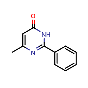 Chemical structure of 6-Methyl-2-phenyl-3,4-dihydropyrimidin-4-one , CAS 13514-79-9, AChemBlock AD262917