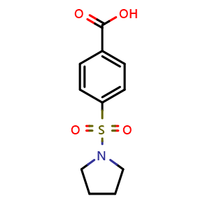 Chemical structure of 4-(Pyrrolidin-1-ylsulfonyl)benzoic acid , CAS 19580-33-7, AChemBlock AD262919