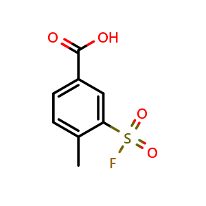 Chemical structure of 3-(Fluorosulfonyl)-4-methylbenzoic acid , CAS 21322-93-0, AChemBlock AD262923