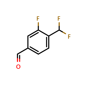 Chemical structure of 4-(Difluoromethyl)-3-fluorobenzaldehyde , CAS 1780417-29-9, AChemBlock AD262924