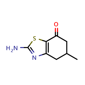Chemical structure of 2-Amino-5-methyl-4,5,6-trihydrobenzothiazol-7-one , CAS 375825-03-9, AChemBlock AD262947
