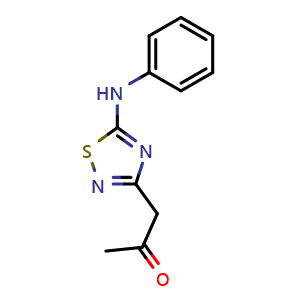 Chemical structure of 1-(5-(Phenylamino)-1,2,4-thiadiazol-3-yl)propan-2-one , CAS 64822-00-0, AChemBlock AD262958
