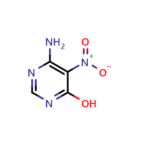Chemical structure of 6-Amino-5-nitropyrimidin-4-ol , CAS 36746-26-6, AChemBlock AD262962
