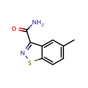 Chemical structure of 5-methyl-1,2-benzothiazole-3-carboxamide , CAS 50789-18-9, AChemBlock AD262971