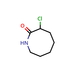 Chemical structure of 3-chloroazocan-2-one , CAS 32566-60-2, AChemBlock AD262972