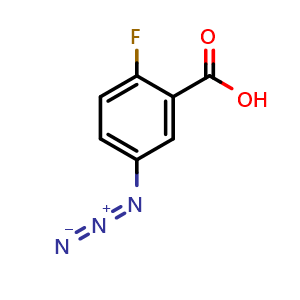 Chemical structure of 5-azido-2-fluorobenzoic acid , CAS 3048619-86-6, AChemBlock AD263001