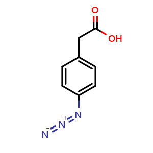 Chemical structure of 2-(4-azidophenyl)acetic acid , CAS 62893-37-2, AChemBlock AD263008
