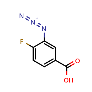 Chemical structure of 3-azido-4-fluorobenzoic acid , CAS 695178-89-3, AChemBlock AD263012